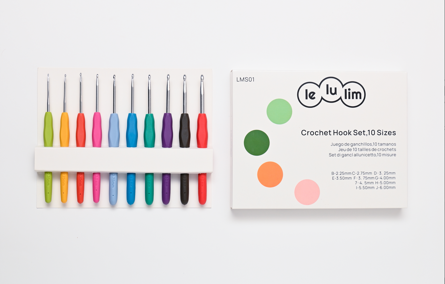 lelulim ™ Crochet Hooks, 10 Pieces.