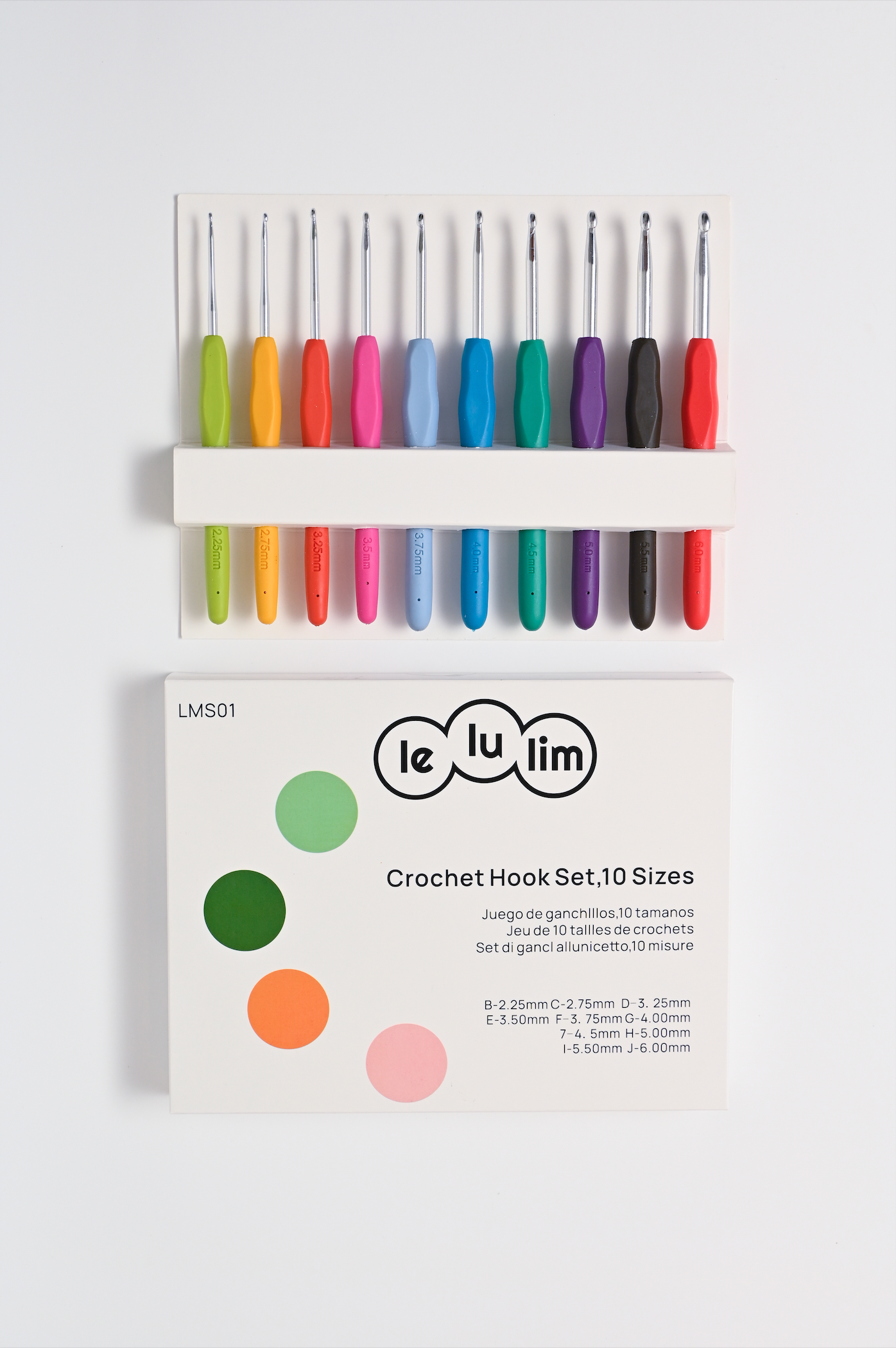 lelulim ™ Crochet Hooks, 10 Pieces.